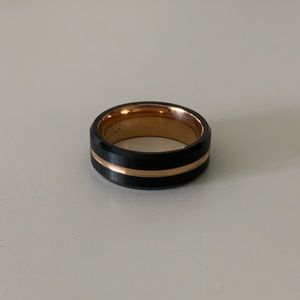 Unisex Tungsten Carbide and Rose gold Ring/Band